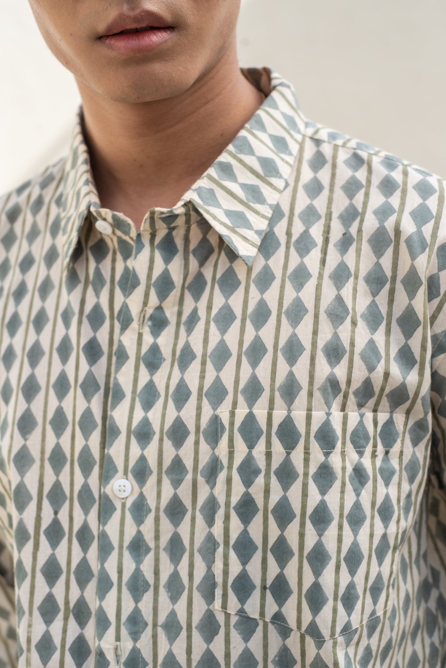 Diamond Stripe Full Sleeve Shirt