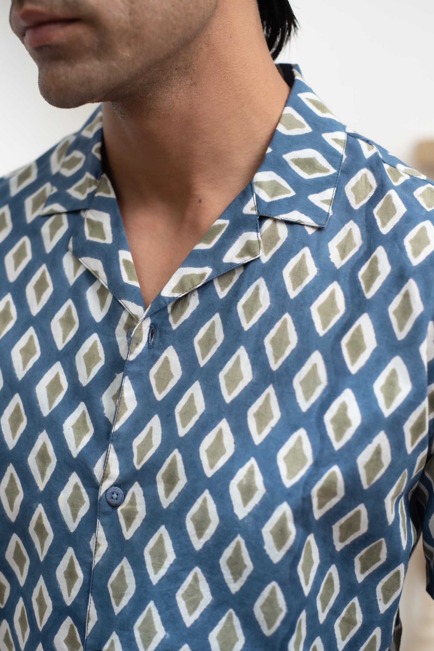 Safari Blue Bowling Half Sleeve Shirt